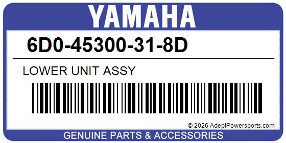 Yamaha 6D0-45300-31-8D Lower Unit Assy