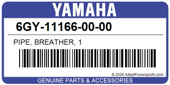 Yamaha 6GY-11166-00-00 Pipe, Breather, 1