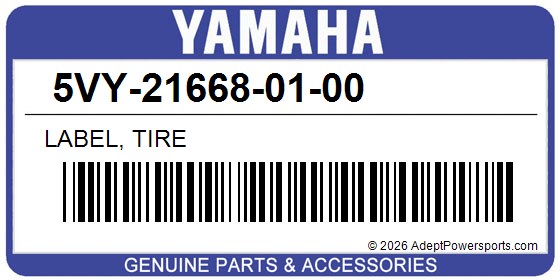 Yamaha 5VY-21668-01-00 Label, Tire