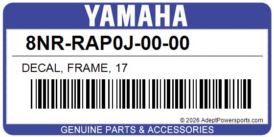 Yamaha 8NR-RAP0J-00-00 Decal, Frame, 17