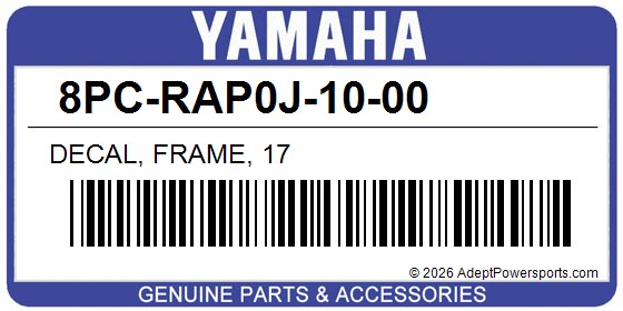 Yamaha 8PC-RAP0J-10-00 Decal, Frame, 17