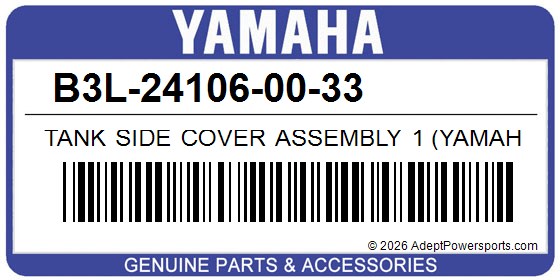 Yamaha B3L-24106-00-33 Tank Side Cover Assembly 1 (Yamaha Black)