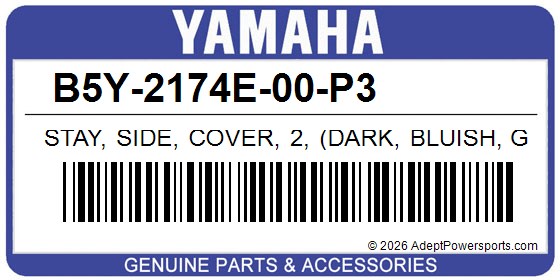 Yamaha B5Y-2174E-00-P3 Stay, Side, Cover, 2, (Dark, Bluish, Gray, Metallic, 8)