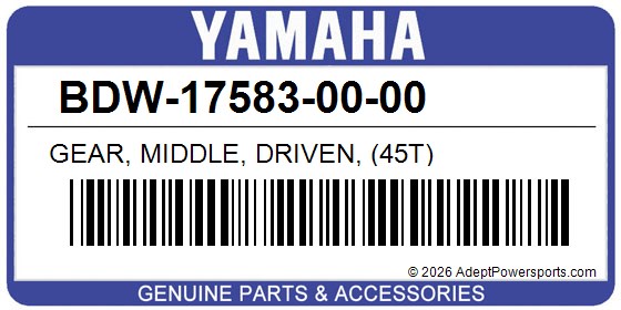 Yamaha BDW-17583-00-00 Gear, Middle, Driven, (45T)