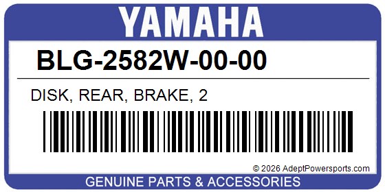 Yamaha BLG-2582W-00-00 Disk, Rear, Brake, 2