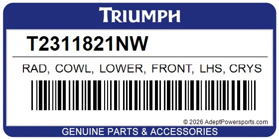 Triumph T2311821NW Rad, Cowl, Lower, Front, Lhs, Crystal, White