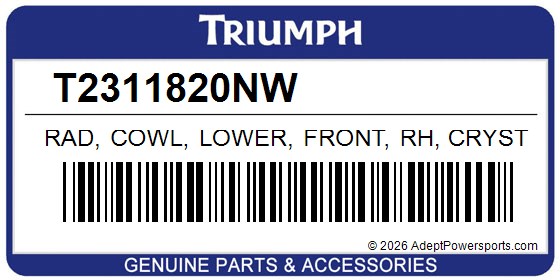 Triumph T2311820NW Rad, Cowl, Lower, Front, Rh, Crystal, White