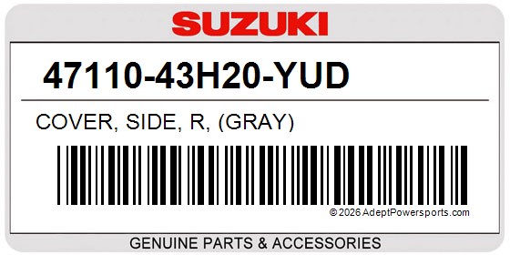 Suzuki 47110-43H20-YUD Cover, Side, R, (Gray)