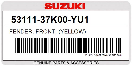 Suzuki 53111-37K00-YU1 Fender, Front, (Yellow)