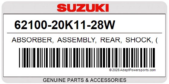 Suzuki 62100-20K11-28W Absorber, Assembly, Rear, Shock, (Whi, E)