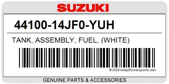 Suzuki 44100-14JF0-YUH Tank, Assembly, Fuel, (White)