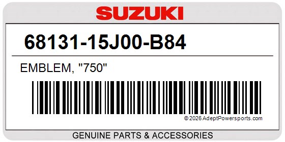 Suzuki 68131-15J00-B84 Emblem, "750"