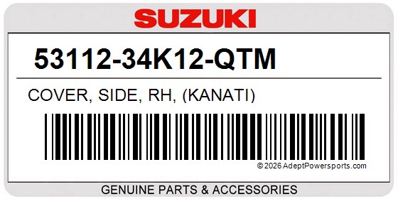 Suzuki 53112-34K12-QTM Cover, Side, Rh, (Kanati)