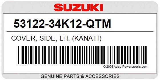 Suzuki 53122-34K12-QTM Cover, Side, Lh, (Kanati)