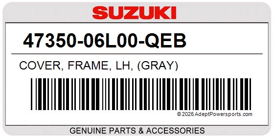 Suzuki 47350-06L00-QEB Cover, Frame, Lh, (Gray)