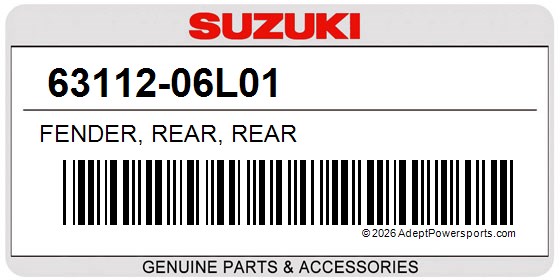 Suzuki 63112-06L01 Fender, Rear, Rear