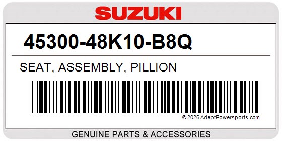 Suzuki 45300-48K10-B8Q Seat, Assembly, Pillion