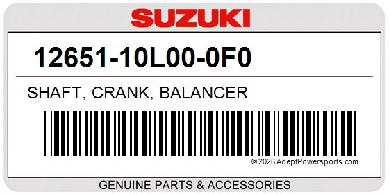 Suzuki 12651-10L00-0F0 Shaft, Crank, Balancer