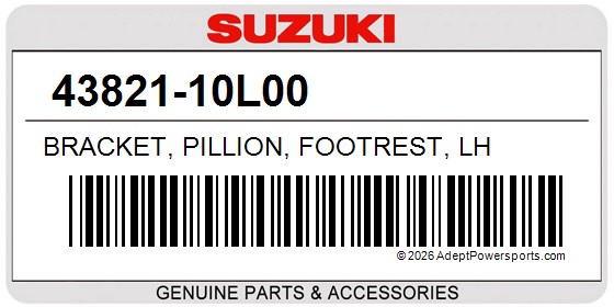 Suzuki 43821-10L00 Bracket, Pillion, Footrest, Lh