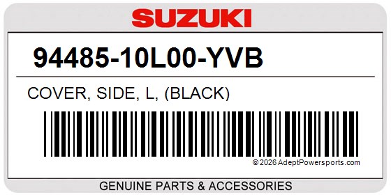 Suzuki 94485-10L00-YVB Cover, Side, L, (Black)