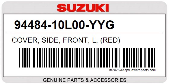 Suzuki 94484-10L00-YYG Cover, Side, Front, L, (Red)