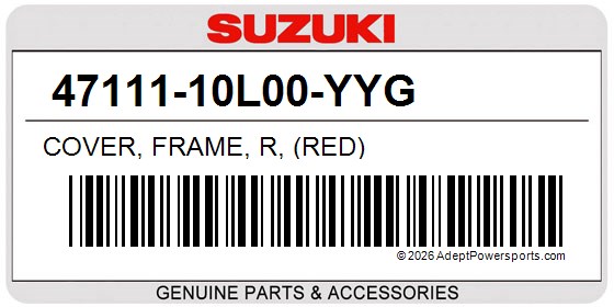 Suzuki 47111-10L00-YYG Cover, Frame, R, (Red)