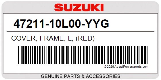 Suzuki 47211-10L00-YYG Cover, Frame, L, (Red)