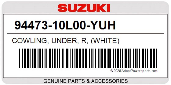 Suzuki 94473-10L00-YUH Cowling, Under, R, (White)