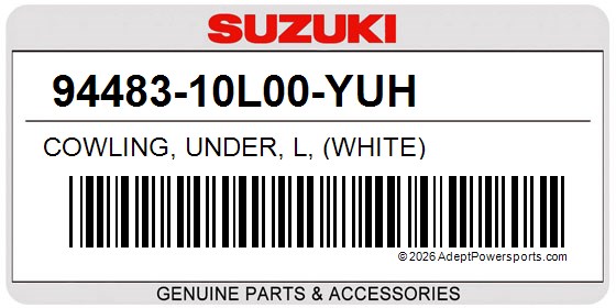 Suzuki 94483-10L00-YUH Cowling, Under, L, (White)