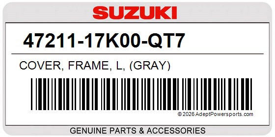 Suzuki 47211-17K00-QT7 Cover, Frame, L, (Gray)