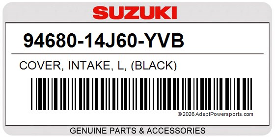 Suzuki 94680-14J60-YVB Cover, Intake, L, (Black)