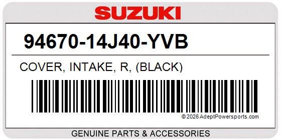Suzuki 94670-14J40-YVB Cover, Intake, R, (Black)