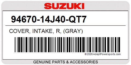 Suzuki 94670-14J40-QT7 Cover, Intake, R, (Gray)