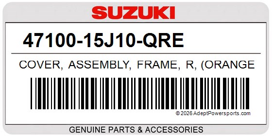 Suzuki 47100-15J10-QRE Cover, Assembly, Frame, R, (Orange)