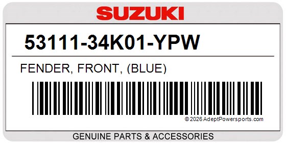 Suzuki 53111-34K01-YPW Fender, Front, (Blue)