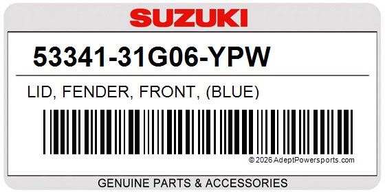 Suzuki 53341-31G06-YPW Lid, Fender, Front, (Blue)
