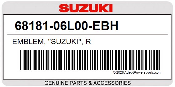 Suzuki 68181-06L00-EBH Emblem, "Suzuki", R