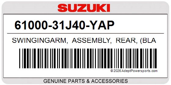 Suzuki 61000-31J40-YAP Swingingarm, Assembly, Rear, (Black)