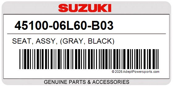 Suzuki 45100-06L60-B03 Seat, Assy, (Gray, Black)