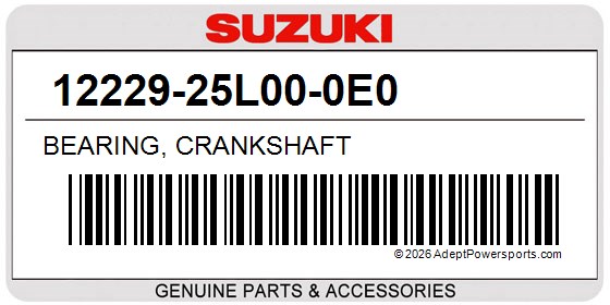 Suzuki 12229-25L00-0E0 Bearing, Crankshaft