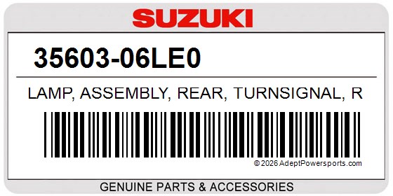 Suzuki 35603-06LE0 Lamp, Assembly, Rear, Turnsignal, R