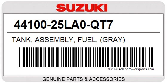 Suzuki 44100-25LA0-QT7 Tank, Assembly, Fuel, (Gray)