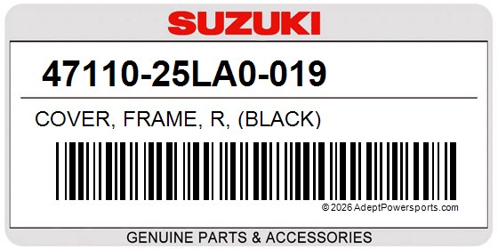Suzuki 47110-25LA0-019 Cover, Frame, R, (Black)