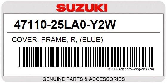 Suzuki 47110-25LA0-Y2W Cover, Frame, R, (Blue)