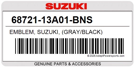 Suzuki 68721-13A01-BNS Emblem, Suzuki, (Gray/Black)