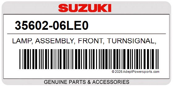 Suzuki 35602-06LE0 Lamp, Assembly, Front, Turnsignal, L