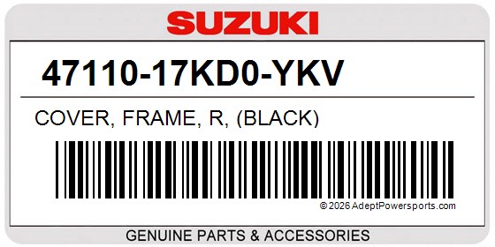 Suzuki 47110-17KD0-YKV Cover, Frame, R, (Black)
