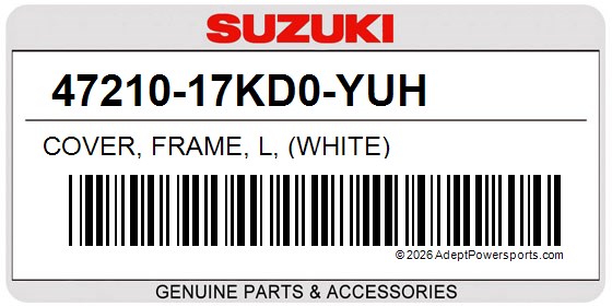 Suzuki 47210-17KD0-YUH Cover, Frame, L, (White)