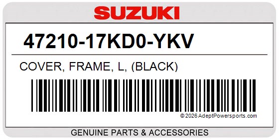 Suzuki 47210-17KD0-YKV Cover, Frame, L, (Black)