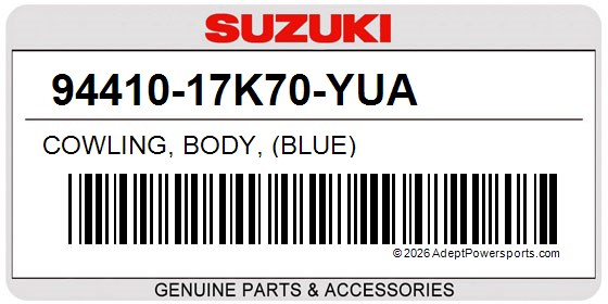 Suzuki 94410-17K70-YUA Cowling, Body, (Blue)